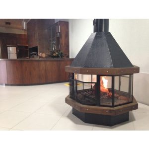 LAREIRA CENTRAL OITAVADA EM CRACA LISA