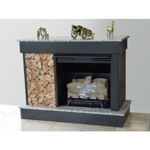 LAREIRA ROMANA DE PAREDE COM DEPOSITO PRETA